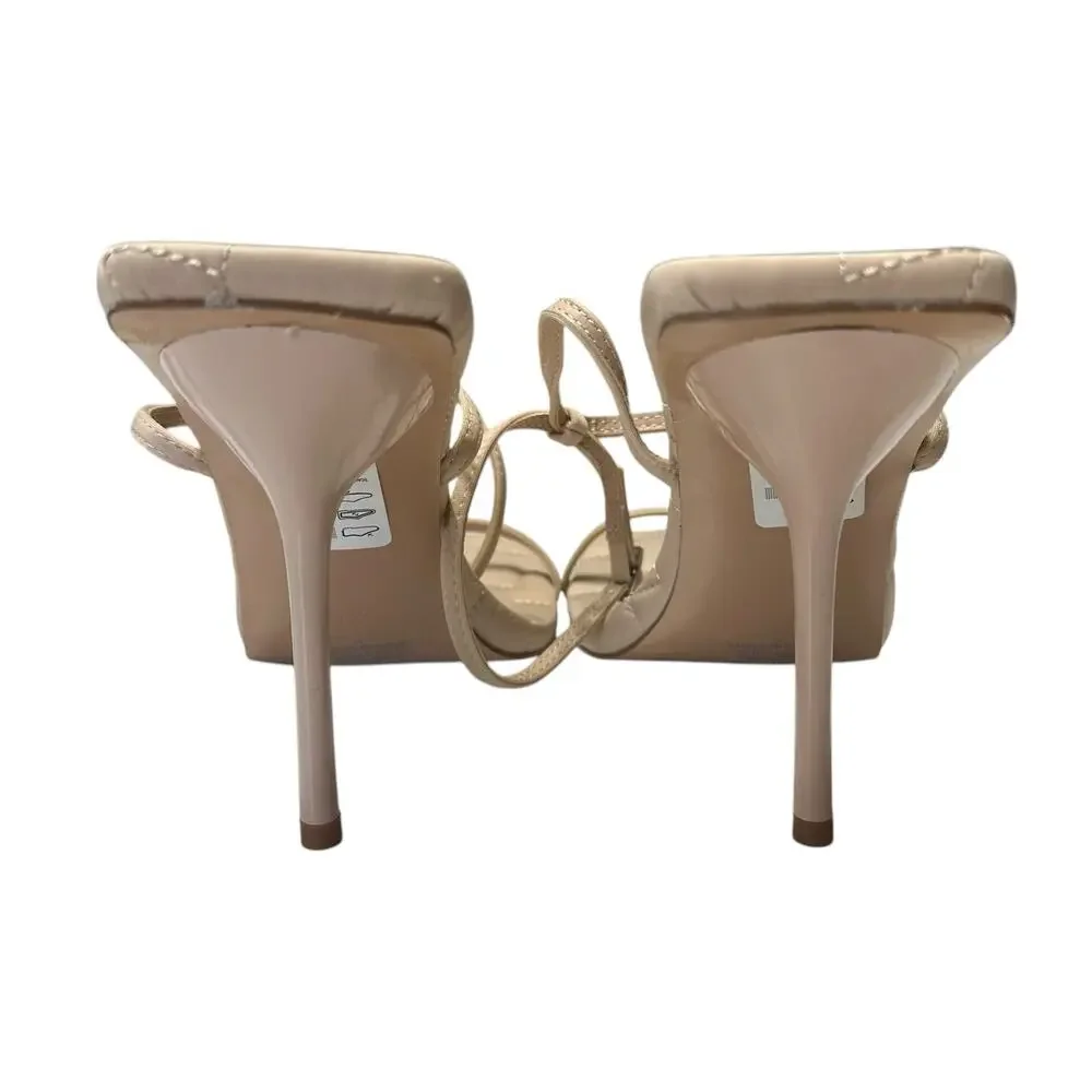 Topshop Square Toe Cushioned Stiletto Heels Size 8W Minimalist Wedding Party